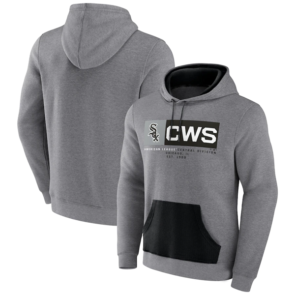 Men's Chicago White Sox Heathered Gray Iconic Steppin Up Fleece Pullover Hoodie Men's Chicago White Sox Heathered Gray Iconic Steppin Up Fleece Pullover Hoodie